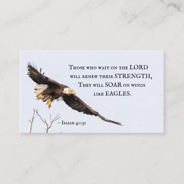 Carte De Visite Esaïe 40:31 Aigle Bald Bible chrétienne Verse (Devant)