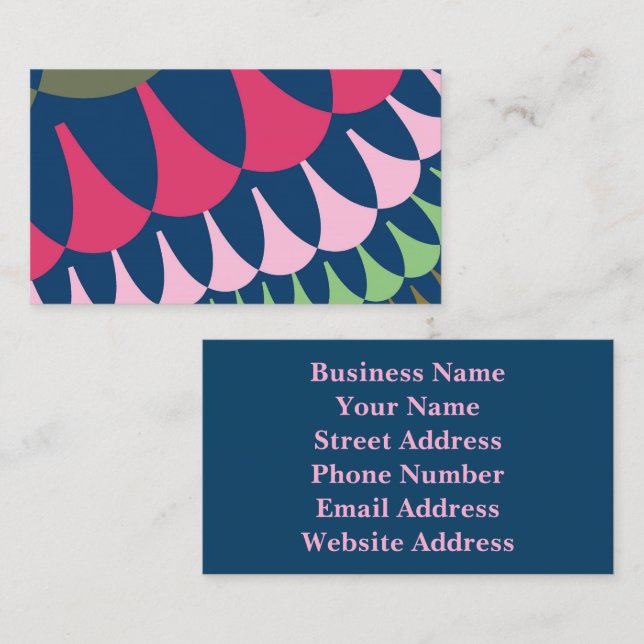 Carte De Visite Escaliers verts et roses de la forêt (Devant / Derrière)