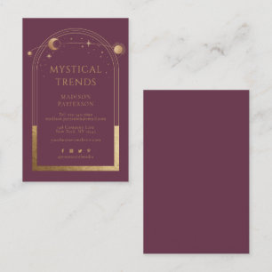 Carte De Visite Espace astronomique mystique Plum Gold Sun Moon