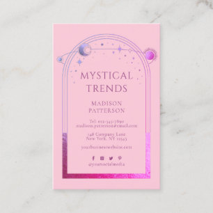 Carte De Visite Espace astronomique mystique rose violet de la Lun