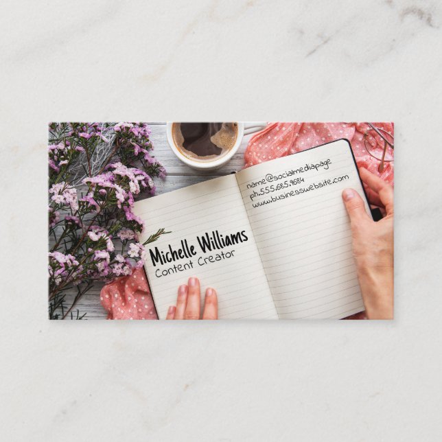 Carte De Visite Espace de travail du bureau d'accueil (Devant)