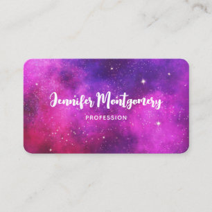 Carte De Visite Espace rose & violet & Étoiles Faux Galaxy