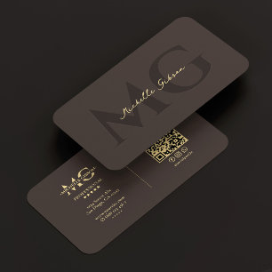 Carte De Visite Espresso Luxe Professionnel Initiales Moderne