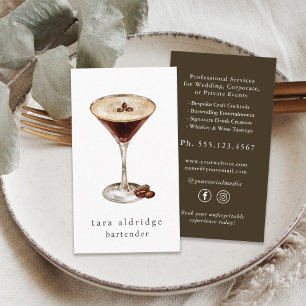 Carte De Visite Espresso Martini Cocktail Bartender professionnel