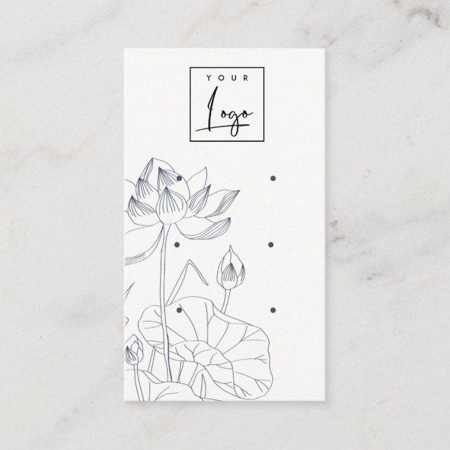 Carte De Visite Esquisse florale Nénuphar minimale 3 Eearing Displ (Devant)