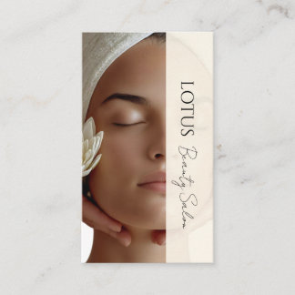 Carte De Visite Esthéticien Beige Beige QR Code & Photo