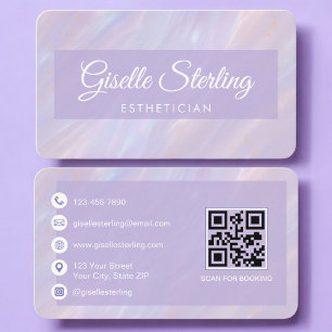 Carte De Visite Esthéticienne Code QR Iridescent Professionnel