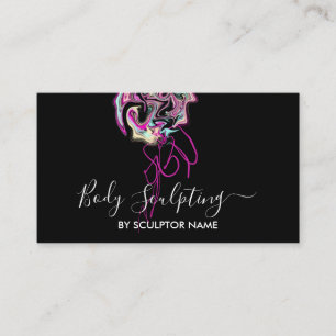 Carte De Visite esthéticienne en hologramme noir contouring