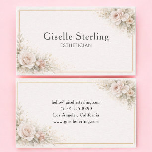 Carte De Visite Esthéticienne Fleur Neutre Professionnel