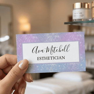 Carte De Visite Esthéticienne Paillettes Pastel Chic