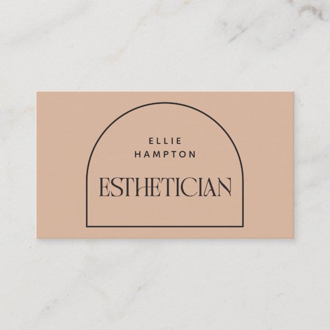 Carte De Visite Esthétique minimaliste Blush Arch Beauté Cosmétiqu (Devant)