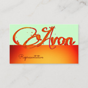 Carte De Visite Esthétique personnalisée Avon orange et rouge