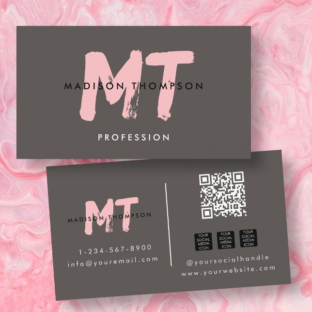 Carte De Visite Esthétique rose moderne, Braid, PMU Lash Tech (Modern Pink Esthetics, Braid, PMU Lash Tech Business Card)