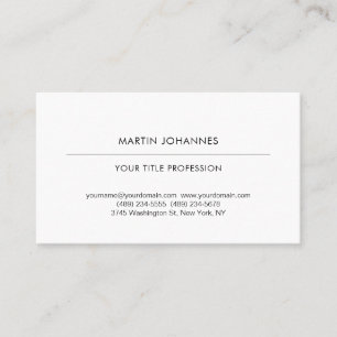 Carte De Visite Esthétique Simple Professionnel Noir & Blanc Moder
