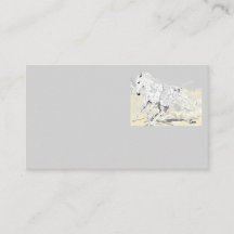 Carte de visite Étalon blanc en mouvement