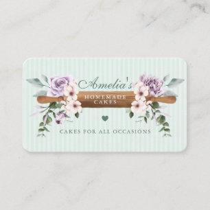 Carte De Visite Étanche à rouleaux de la boulangerie à l'aquarelle