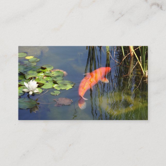Carte De Visite Étang orange japonais de jardin de Lotus de (Devant)