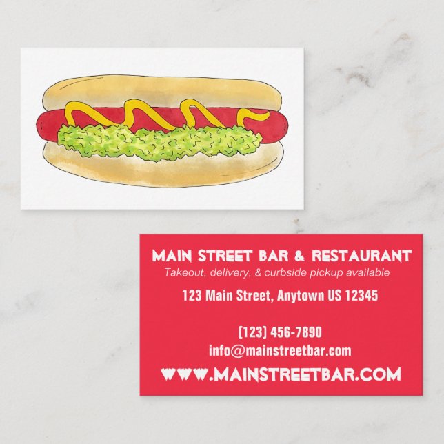 Carte De Visite Été Cuisine Pique-nique Maine Red Snapper Hotdog M (Devant / Derrière)