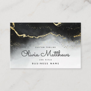 Carte De Visite Ethereal Mist Ombre Aquarelle Noire Moody Moderne