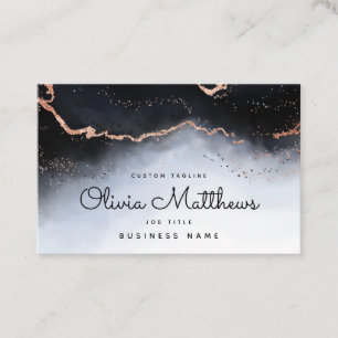 Carte De Visite Ethereal Mist Ombre Marine Aquarelle bleu Moody