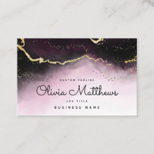 Carte De Visite Ethereal Mist Ombre Vin Bourgogne Aquarelle Moody