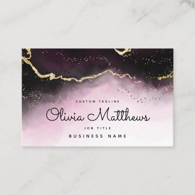 Carte De Visite Ethereal Mist Ombre Vin Bourgogne Aquarelle Moody (Devant)