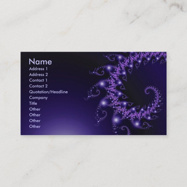 Carte De Visite Étincelle 3 Abstraite Fractal Fine Art (Devant)