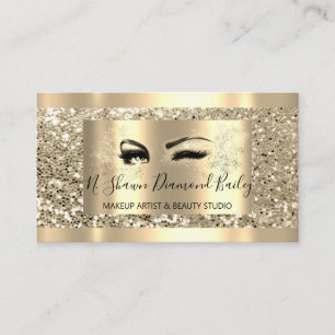 Carte De Visite Étincelle de Parties scintillant encadrée d'or d