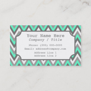 Carte de visite Étiquette Blue Grey Chevron