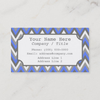 Carte de visite Étiquette Blue Grey Chevron