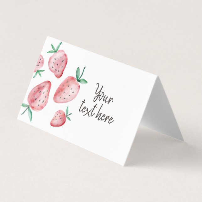 Carte De Visite Étiquette de fraise Tente Berry Sweet Anniversaire (Devant)