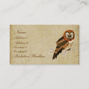 Carte de visite/étiquettes ambres de hibou de