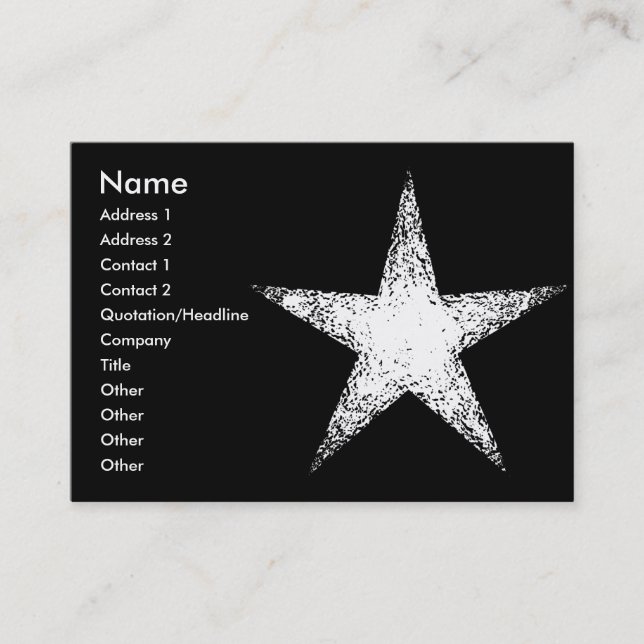 Carte De Visite Étoile blanche | (Devant)