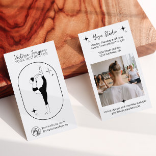 Carte De Visite Étoile blanche noire Yoga professeur studio profes