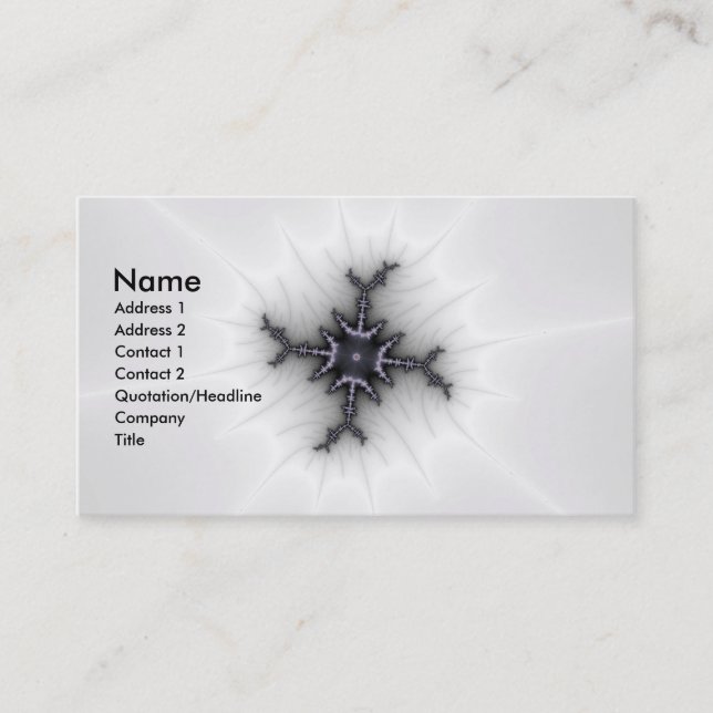 Carte De Visite Étoile de neutron - Art fractal (Devant)