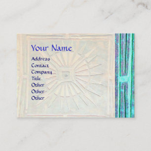 Carte De Visite ÉTOILE DU MATIN, MONOGRAM, Turquoise, Vert Bleu, T