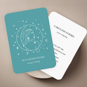 Carte de visite étoile lunaire minimaliste