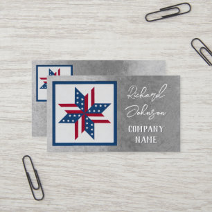 Carte De Visite étoile motif Stars and Stripes patriotique sur gri