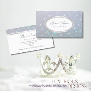 Carte De Visite Etoiles de luxe bleu clair Pearl Parties scintilla