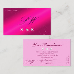 Carte De Visite Étoiles de luxe Fille rose Étoiles Diamants Initia