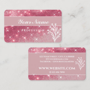 Carte De Visite Étoiles de luxe Vintage Parties scintillant rose