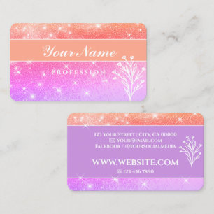 Carte De Visite Étoiles de luxe violet rose Parties scintillant ro