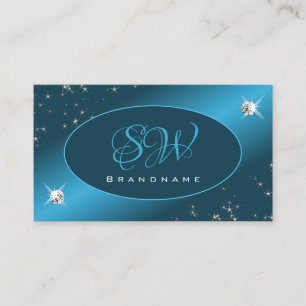 Carte De Visite Étoiles de Parties scintillant de dégradé Turquois