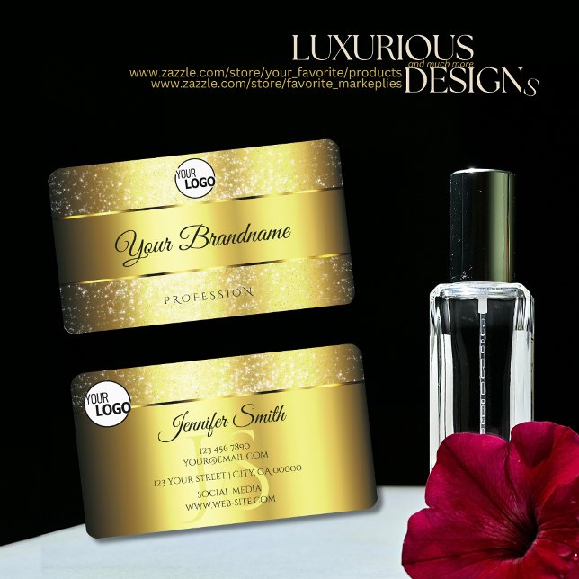 Carte De Visite Étoiles de Parties scintillant d'étincelles dorées (Créateur téléchargé)