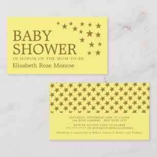 Carte De Visite Etoiles de Parties scintillant d'or, Baby shower T