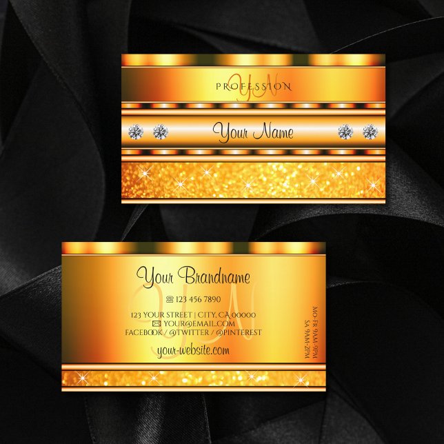 Carte De Visite Étoiles de Parties scintillant éclatante orange ch (Créateur téléchargé)
