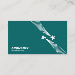 Carte De Visite Étoiles de tir v2 - Blanc sur vert Turquoise 00666