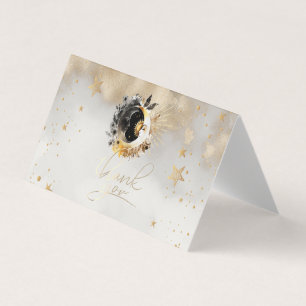 Carte De Visite Étoiles d'or céleste Fleurs de lune