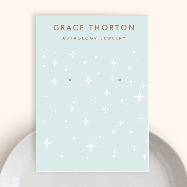 Carte De Visite Étoiles d'oreille Pastel Blue Spiritual Boho Étoil (Créateur téléchargé)