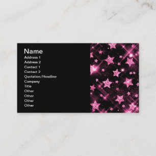 Carte De Visite Étoiles élégantes de parties scintillantes de rose